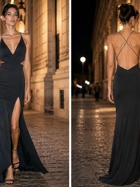 double strap mermaid dress fame and partners Fame and partners